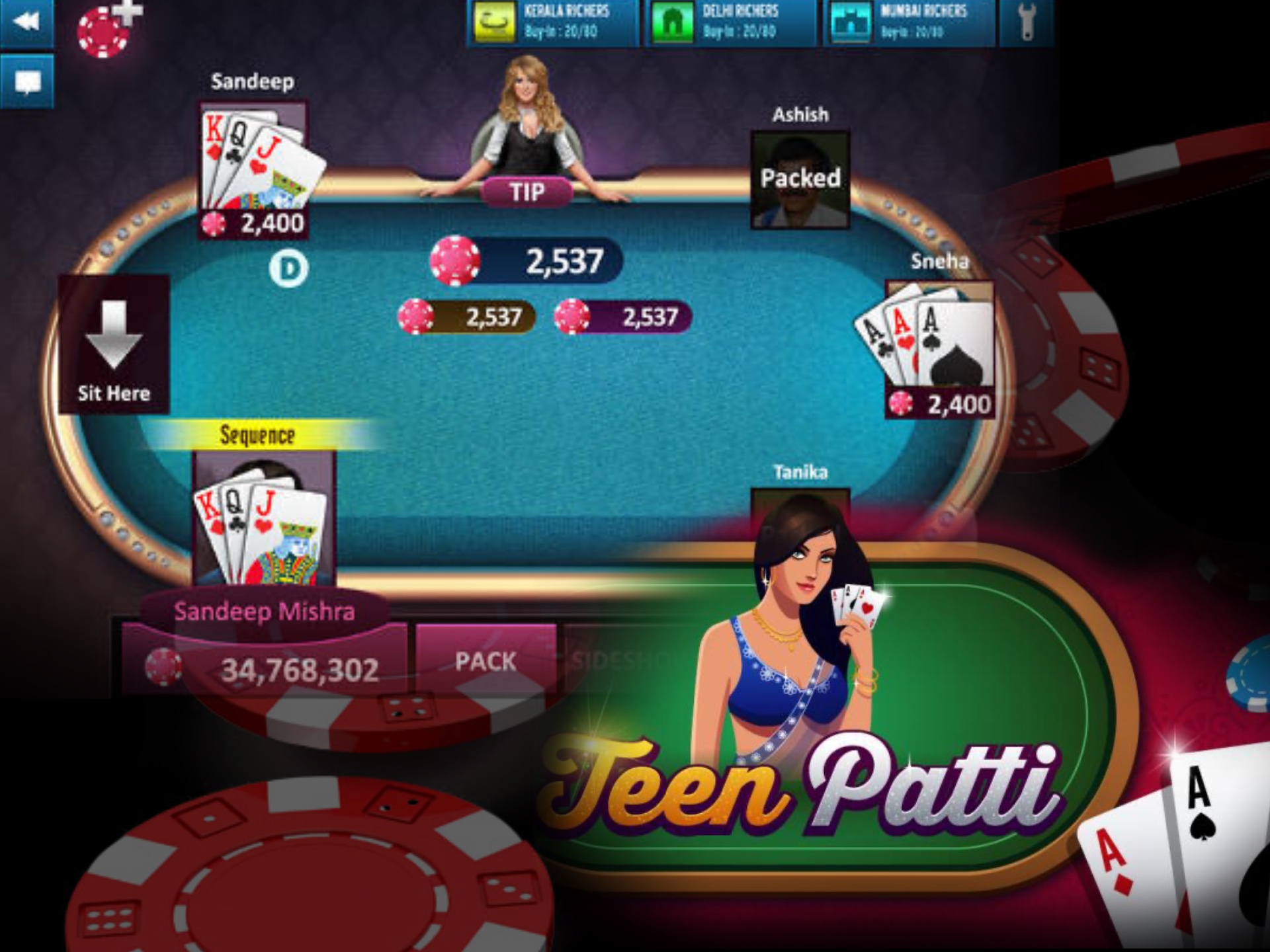 Play the most well-known traditional Indian game at an online casino.