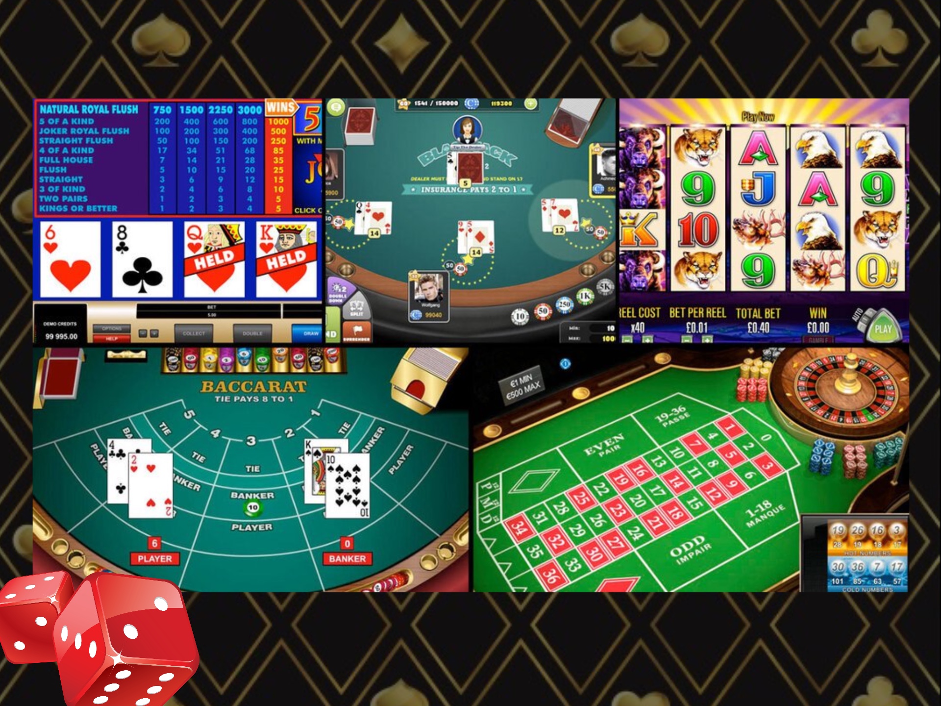 You should just sign up for a casino and make a deposit to start playing all of these online casino games.