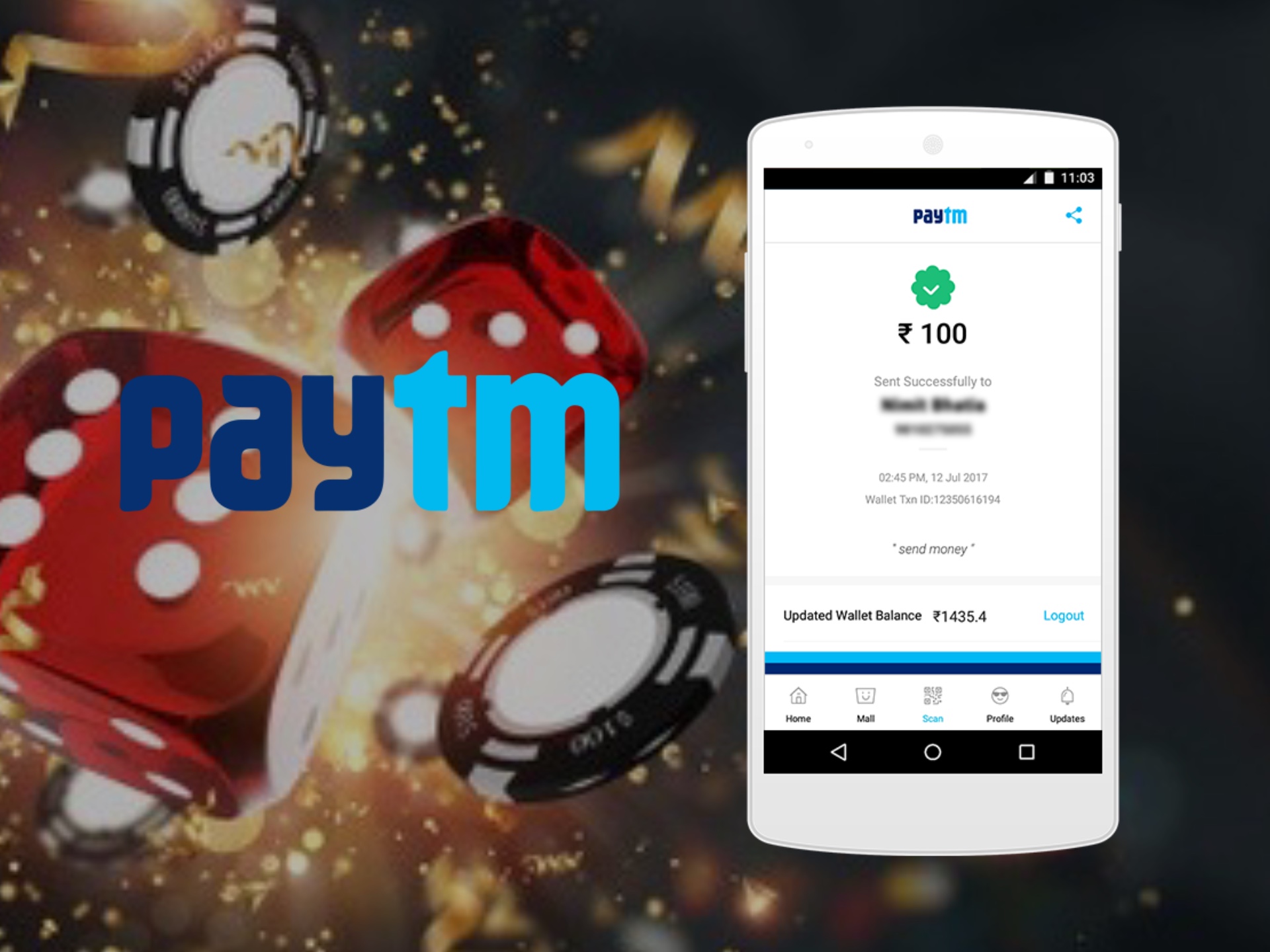 PayTM is a very convenient app for instant online casino payments in India.