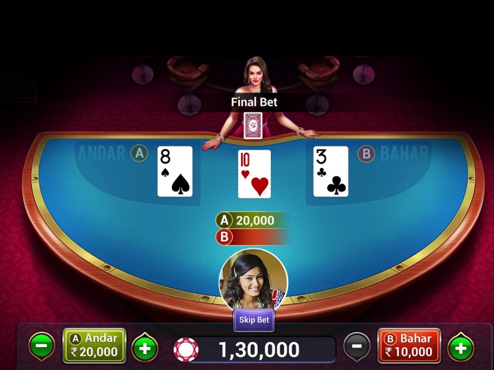 Play the traditional casino game at online casino in India.