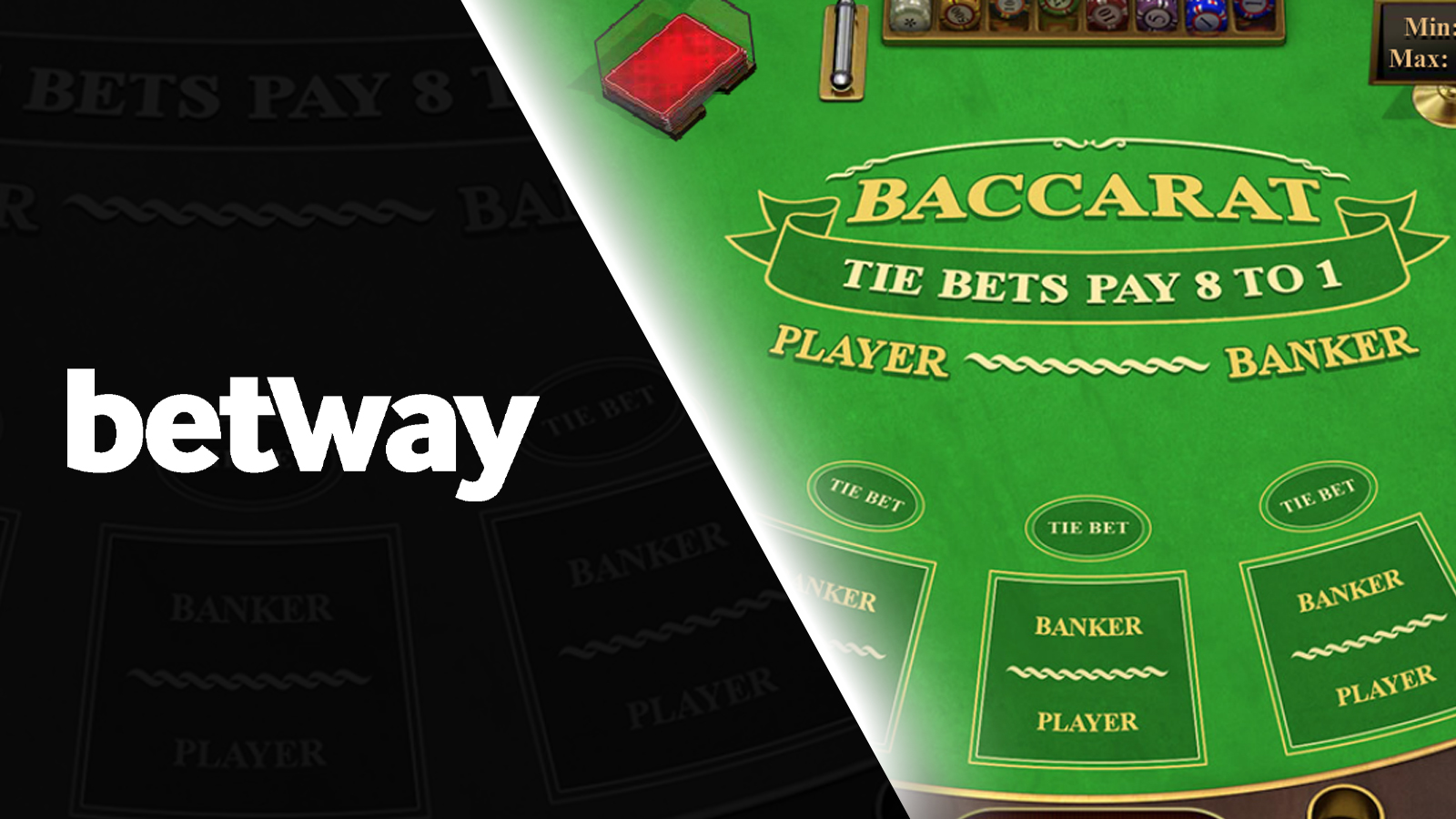 Try life baccarat at the Betway casino.
