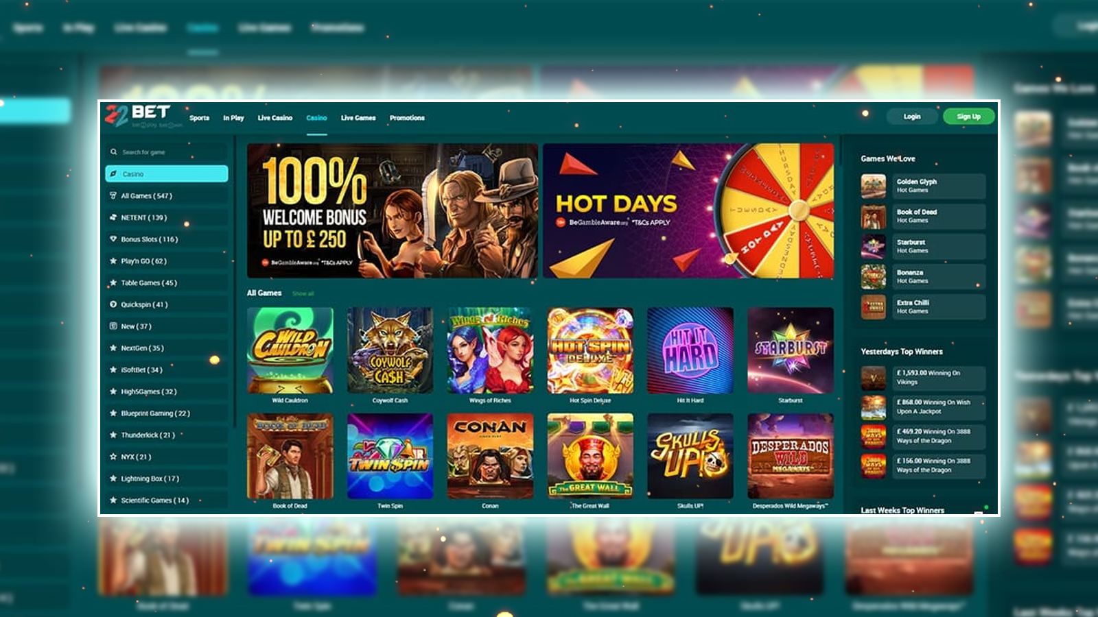 Choose 22bet Casino if you want profitable bonuses, and popular and modern casino games.