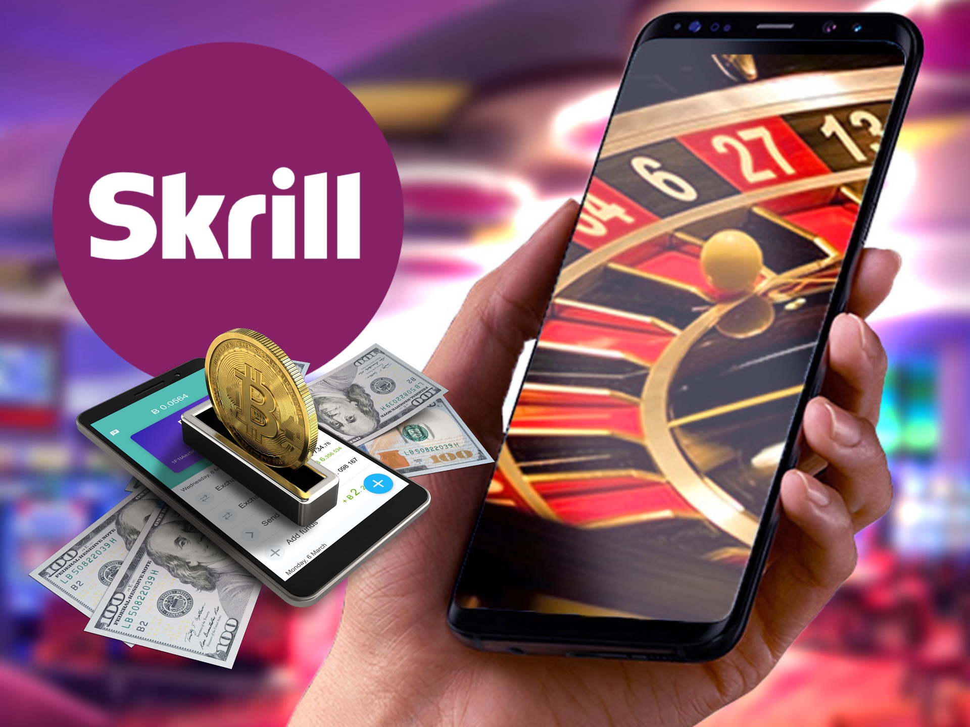 Skrill will help you to make a deposit on an online casino instantly.