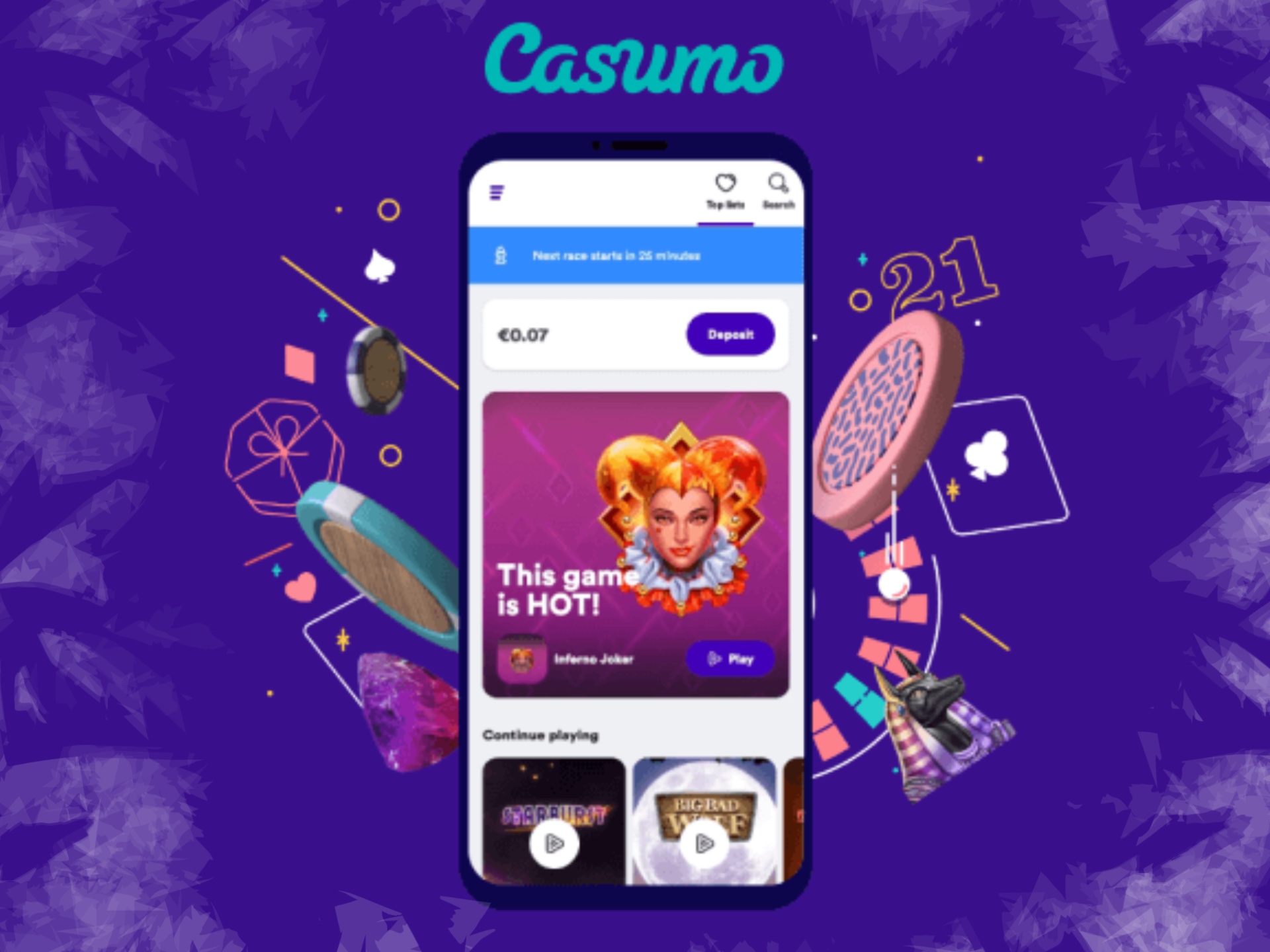 Get the Casumo welcome bonus and spend it on slots.