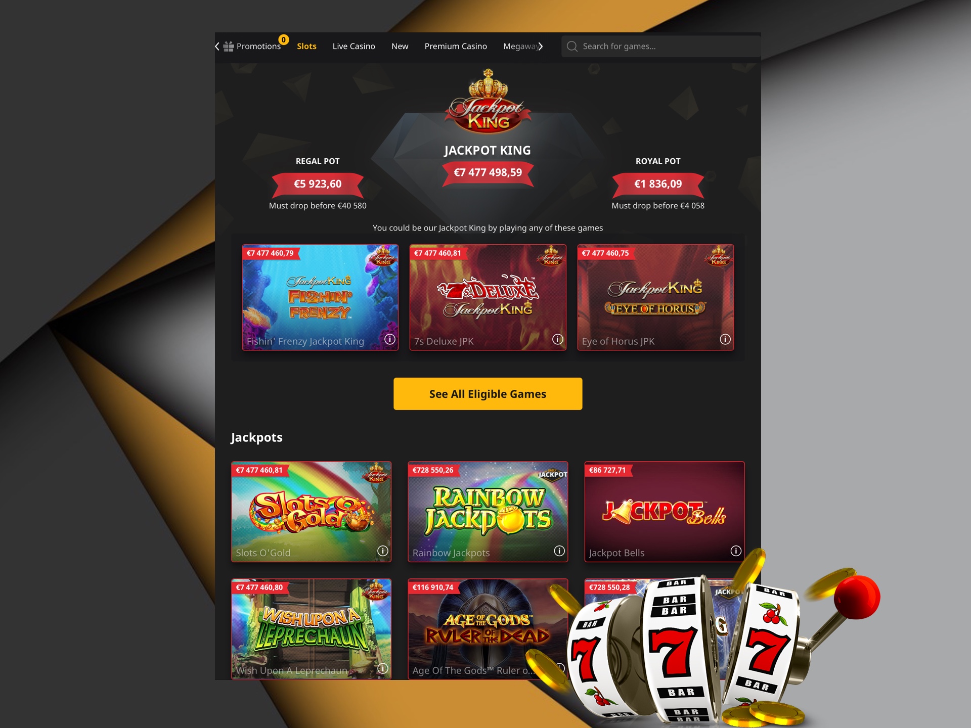 Register at Betfair Casino and try to win a jackpot in jackpot slots.