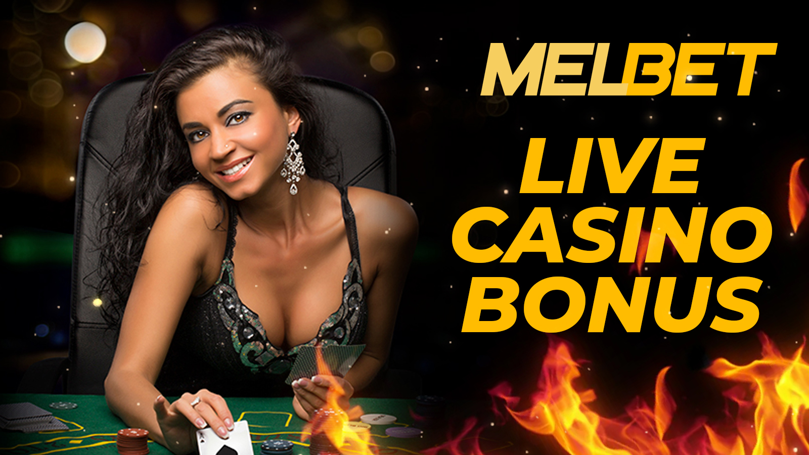 GEt a bonus and spend it on live casino games at Melbet.
