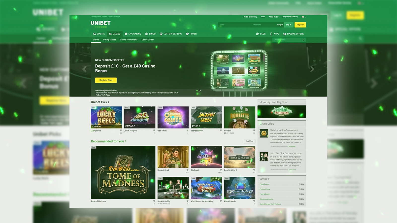 Join Unibet and enjoy casino games and sports betting.