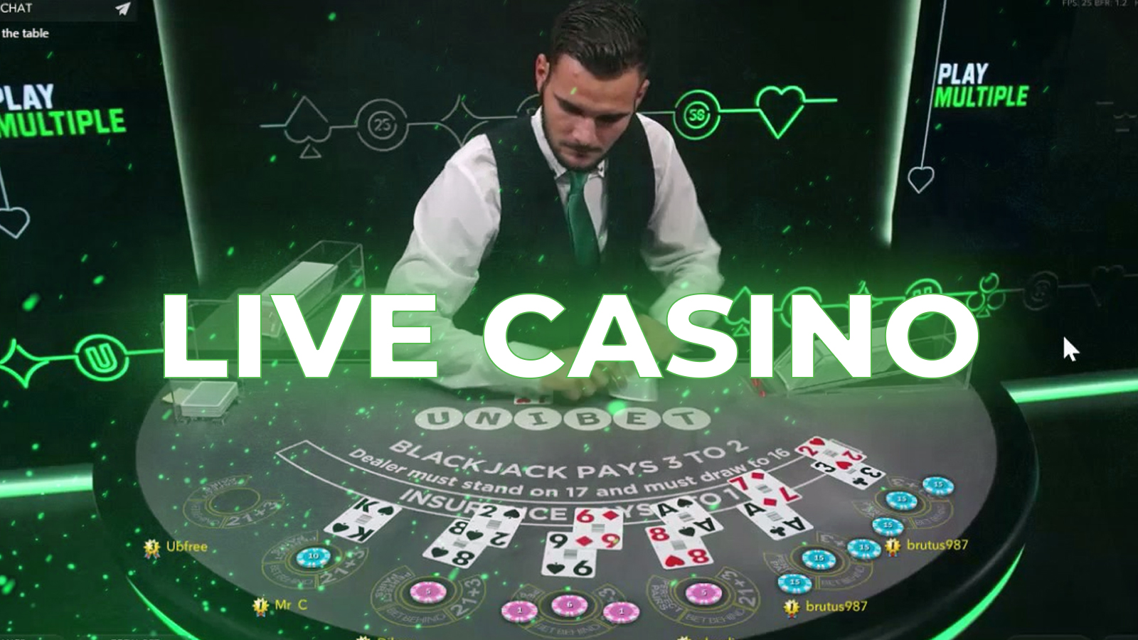 Play your favorite casino games in live version at Unibet Casino.