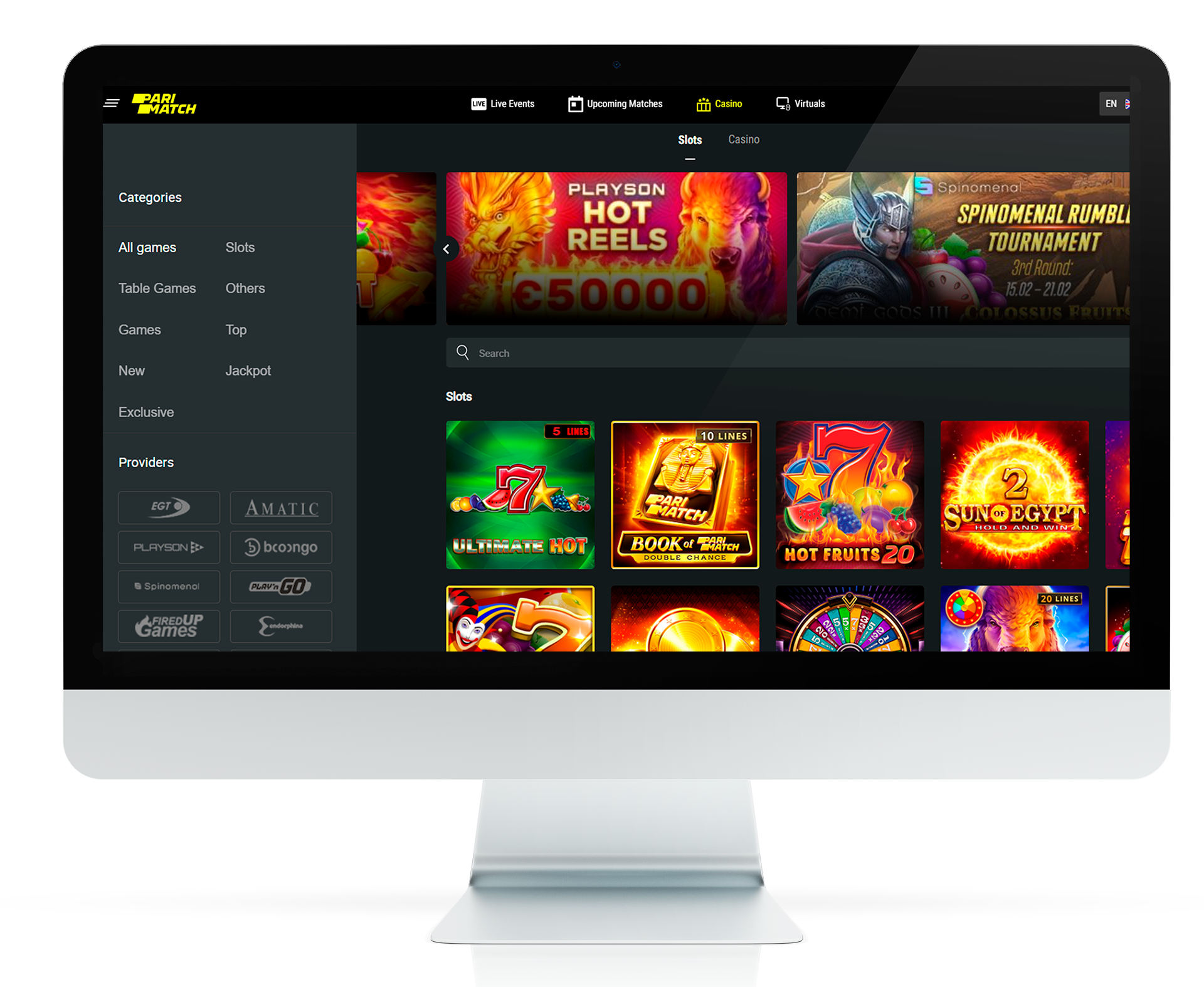 Choose an online casino with hte best slots range.